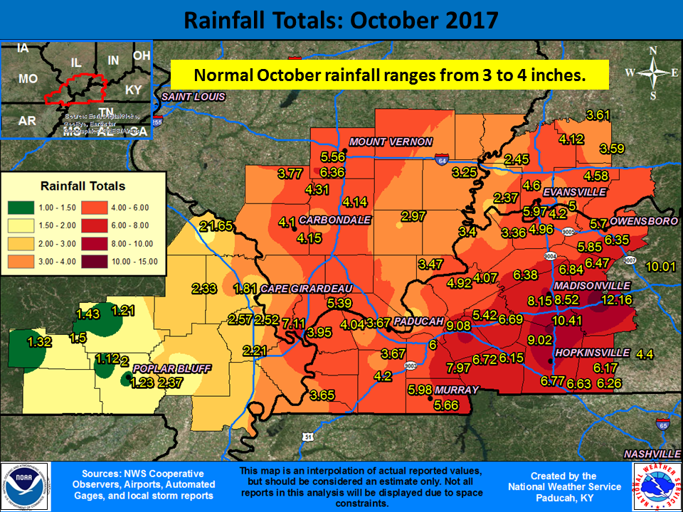 October 2017 Climate Summary Warmer than normal along with wetter in